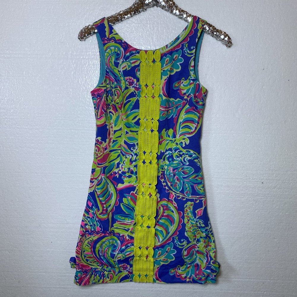 Lilly Pulitzer Delia Womens Size 0 Shift Colorful Dress Sleeveless Mini Preppy